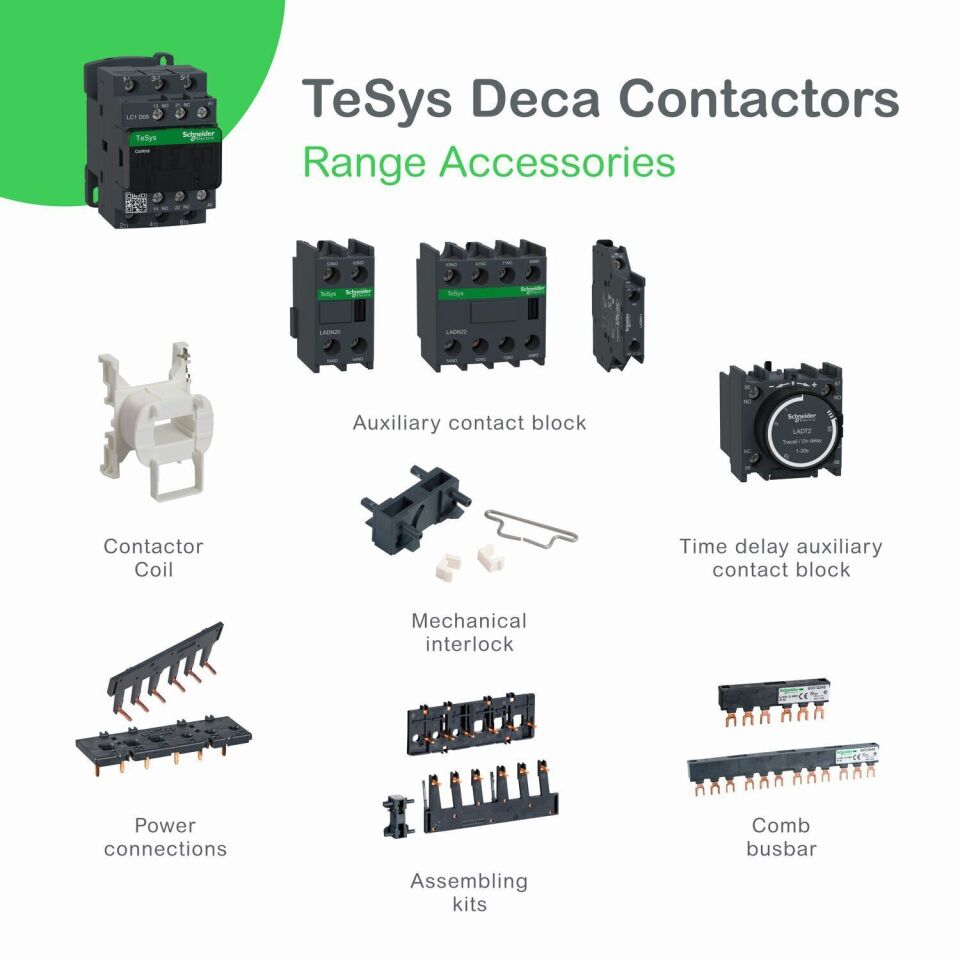 Schneider LC1D12B7 - TeSys Deca Kontaktör - 3P - 12A - 24V AC Bobin