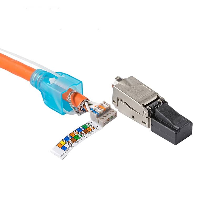 Cat6A/Cat7 Endüstriyel Jack - 10Gbps Metal Toolless Konnektör